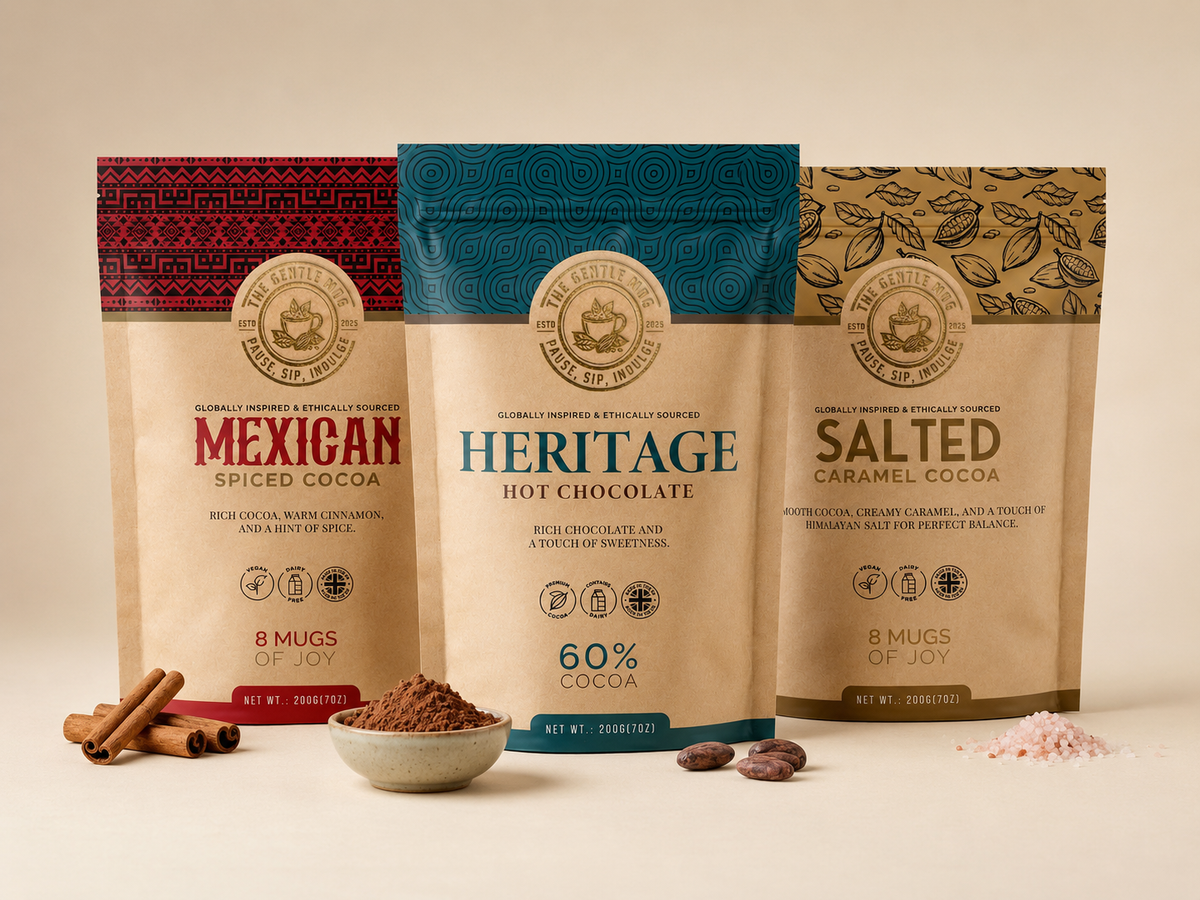 The Signature Trio of drinking chocolate pouches